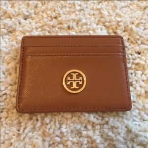 Tory Burch Robinson Card Case Cognac Tan